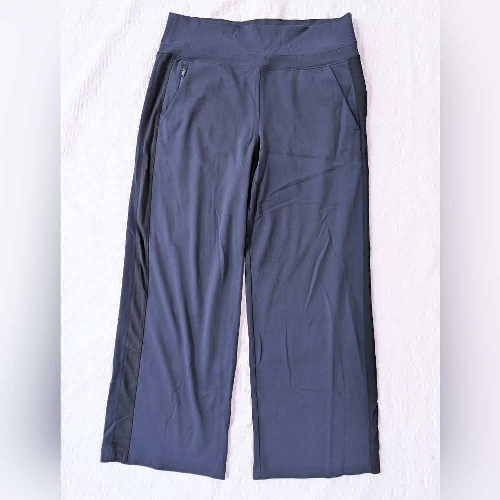 Athleta Navy Blue Track Pants | Size Large | Stretchy Zip Pocket Joggers